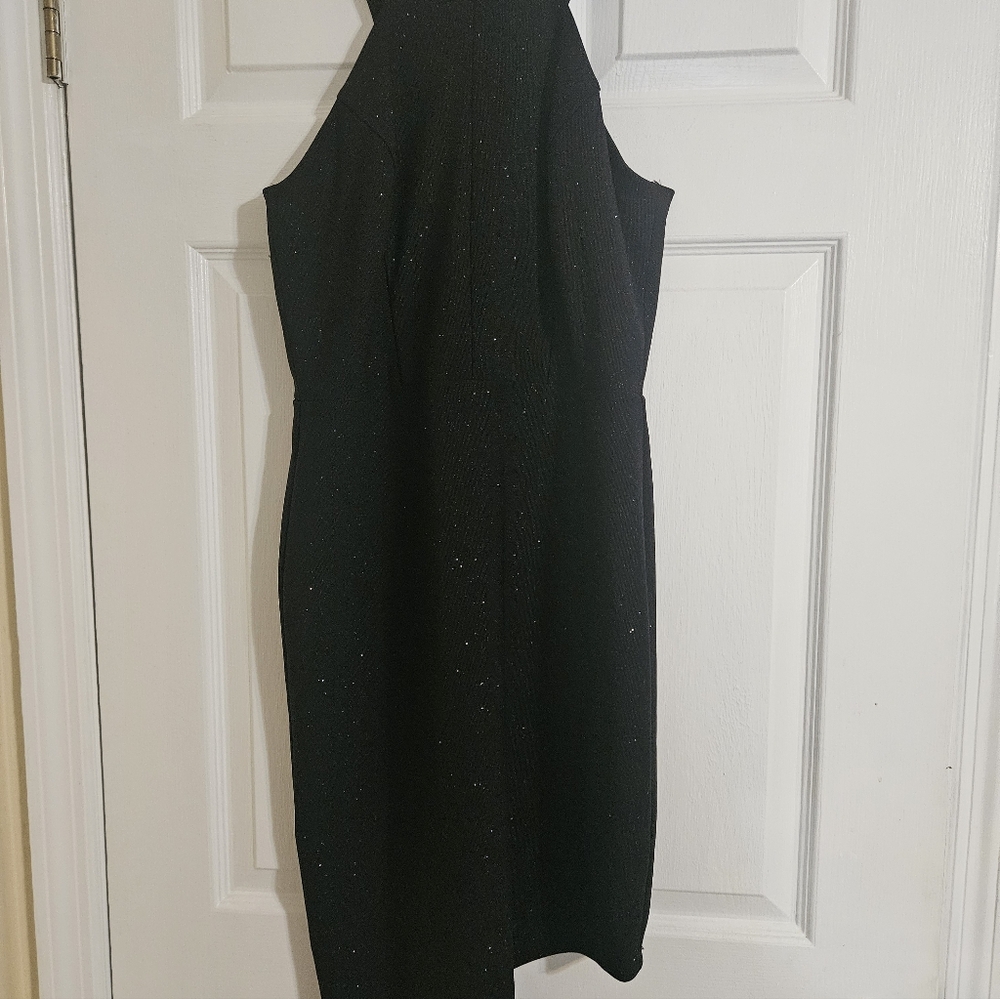B. Smart Black Sparkle Halter Midi Dress